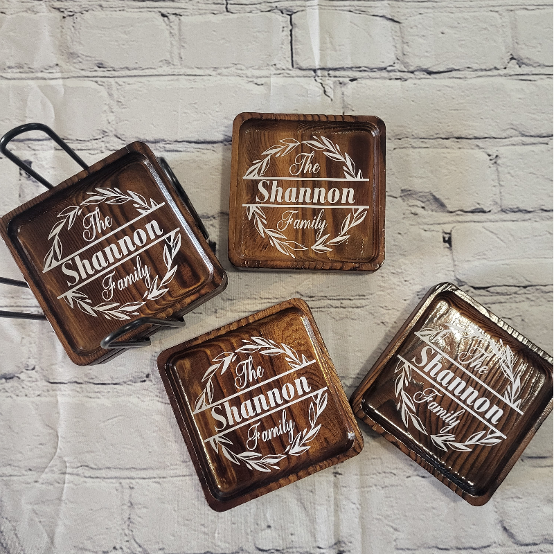 Personalized Wooden Coasters Main Image